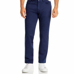 Bloomingdale's Chino Pants Men Mid Rise Slim Fit Stretch Casual Pants Navy 34x30